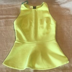 Brand new lime green peplum tank top